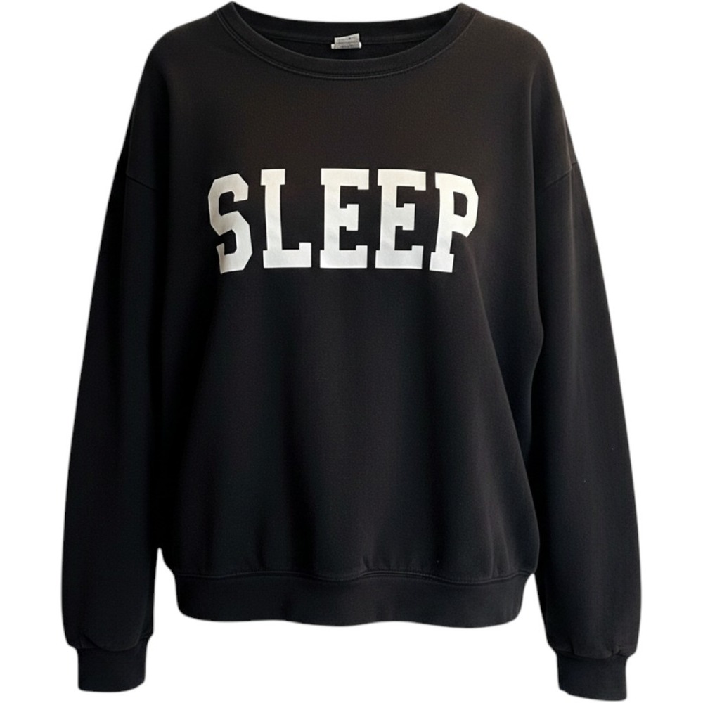 Jasmine + Ginger Women XL Black Sleep Graphic Sweatshirt Long Sleeve Pullover
